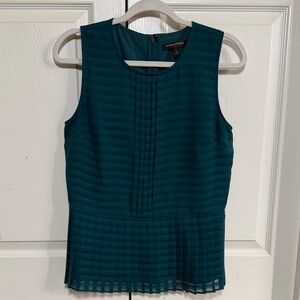 Banana Republic Teal Pleated Ruffle Sleeveless Blouse